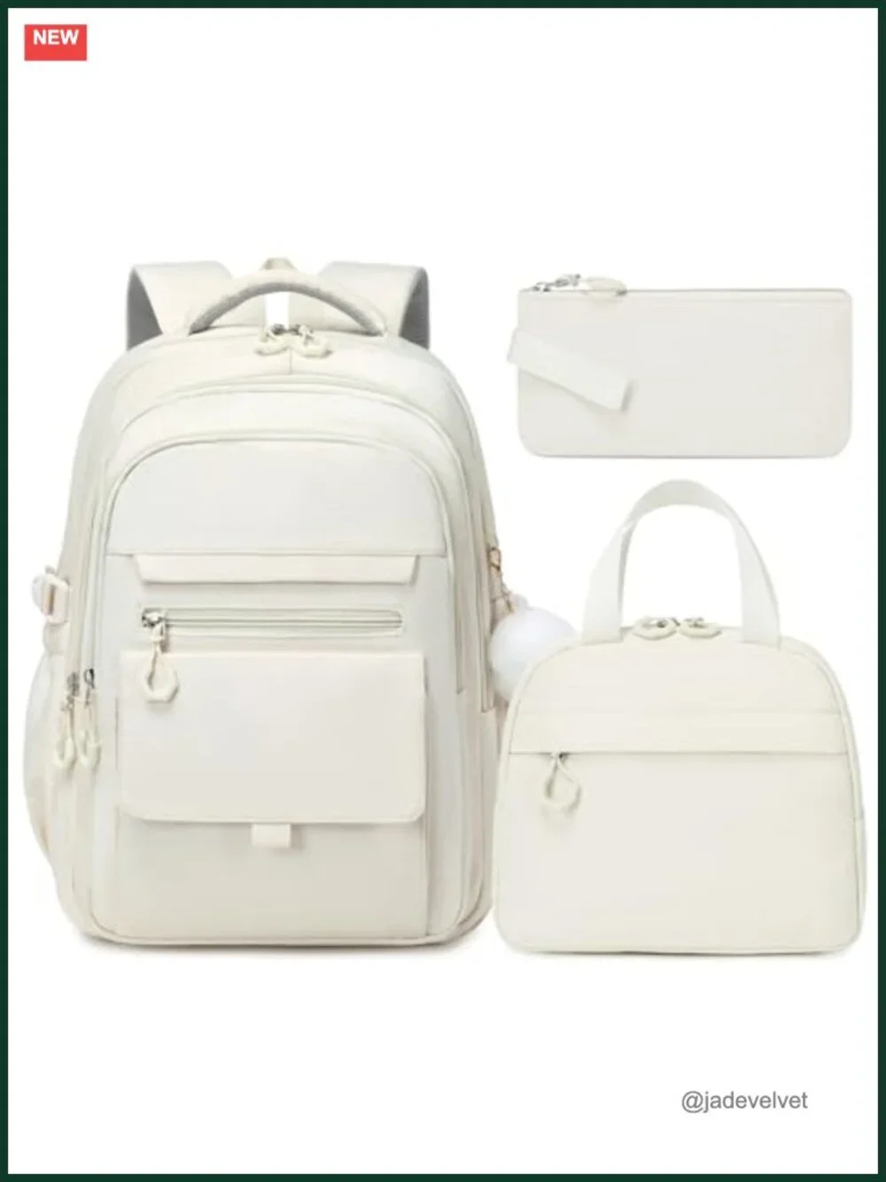 17in Waterproof Backpack with Lunch Bag & Pencil Case Set